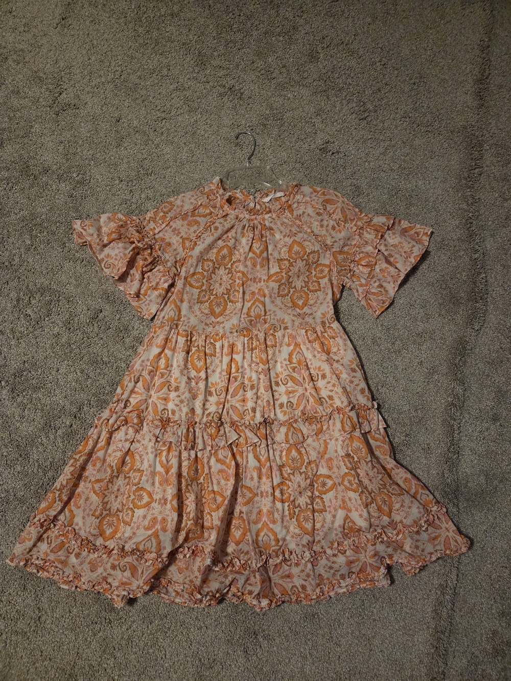 Shop Talulah Peach Floral Tiered Ruffle Dress